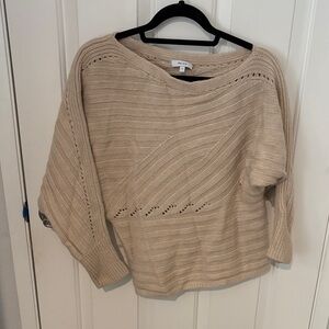 Reiss Off-the-Shoulder Cream Sweater